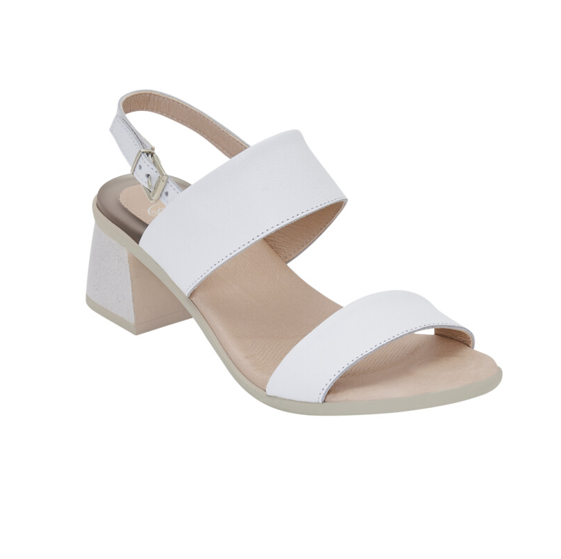 Abbey sandale u beloj boji na štiklu.
